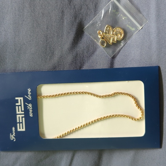 EFFY gold tone necklace and 45 charm - Picture 1 of 3
